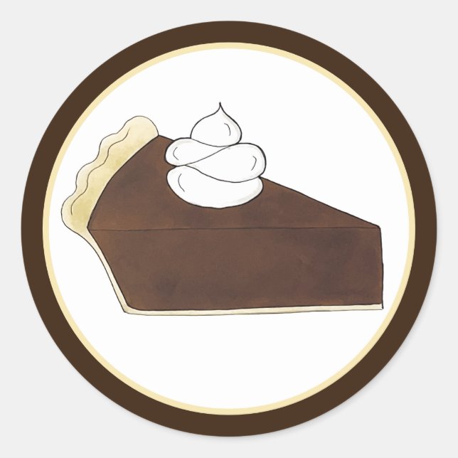 Sticker Rond Pie Social Parti Dessert Bake Vente Chocolat Slice (Devant)