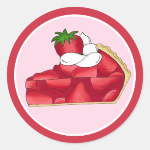 Sticker Rond Pie Social Party Dessert Bake Vente fraise