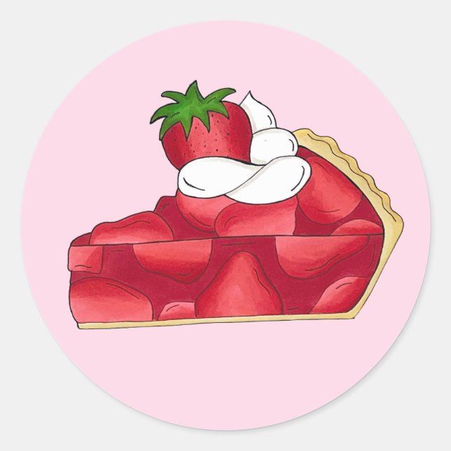 Sticker Rond Pie Social Party Dessert Bake Vente fraise (Devant)