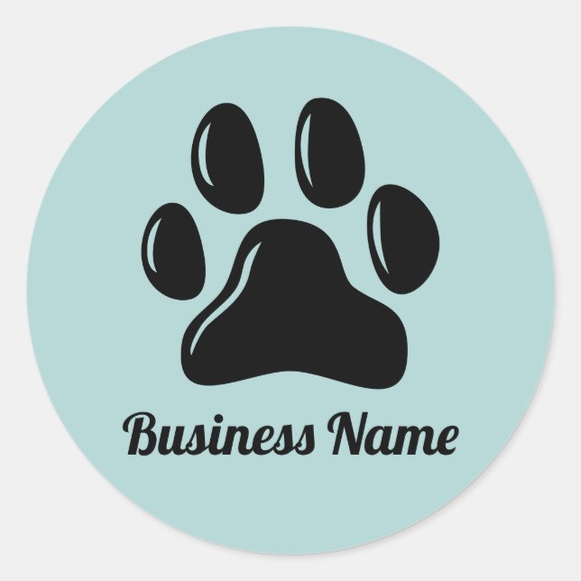 Sticker Rond Pièce assise Chien Walker Animal de compagnie Sitt (Devant)