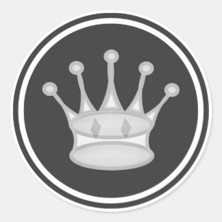 Sticker Rond Pièce blanche d'échecs Queen