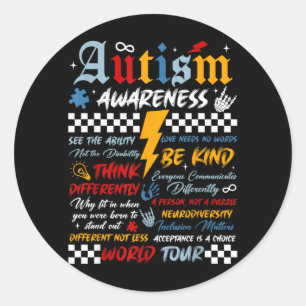 Sticker Rond Pièce de puzzle de la tournée mondiale de sensibil