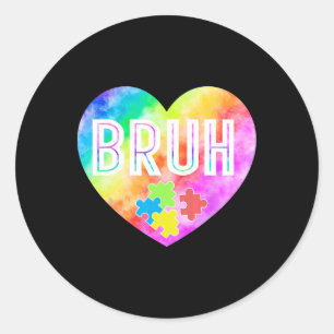 Sticker Rond Pièce de puzzle de sensibilisation à l'autisme Gro