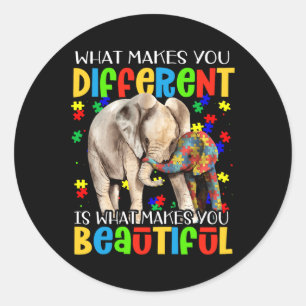 Sticker Rond Pièce de puzzle de Sensibilisation sur l'autisme d