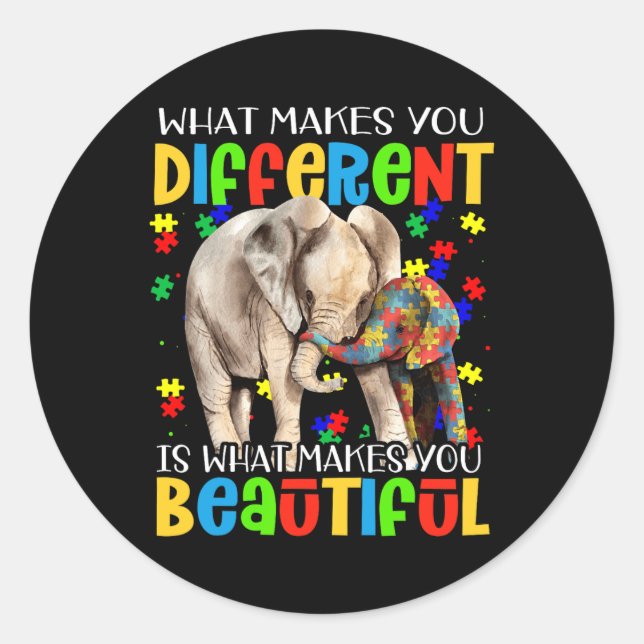Sticker Rond Pièce de puzzle de Sensibilisation sur l'autisme d (Devant)