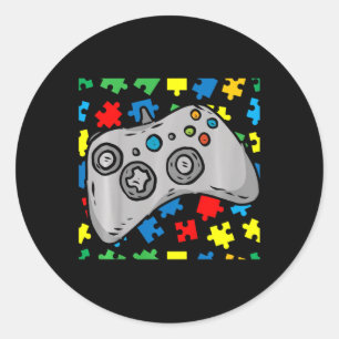 Sticker Rond Pièce de puzzle de Sensibilisation sur l'autisme d