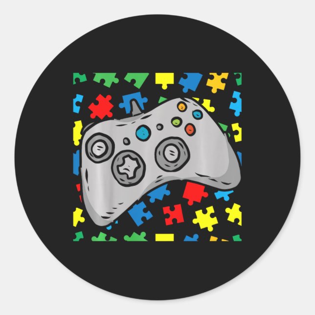 Sticker Rond Pièce de puzzle de Sensibilisation sur l'autisme d (Devant)