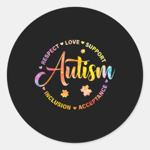 Sticker Rond Pièce de Puzzle Jouer Tennis Sensibilisation sur l