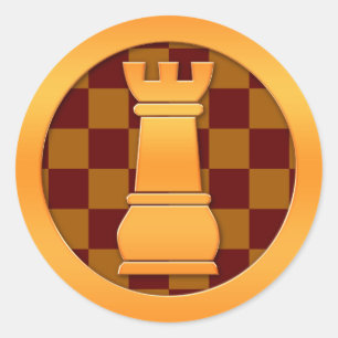 Sticker Rond Pièce d'échecs de freux d'or