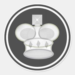 Sticker Rond Pièce d'échecs du roi blanc