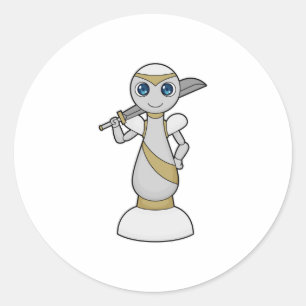 Sticker Rond Pièce d'échecs Épée de Paon Échecs