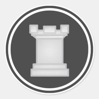 Sticker Rond Pièce d'échecs White Rook