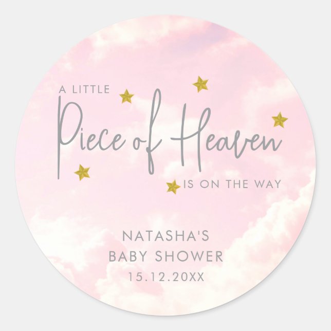 Sticker Rond Pièce du Baby shower des nuages du Ciel (Devant)