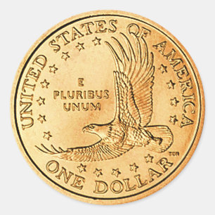 Sticker Rond Pièce d'un dollar É.-U.