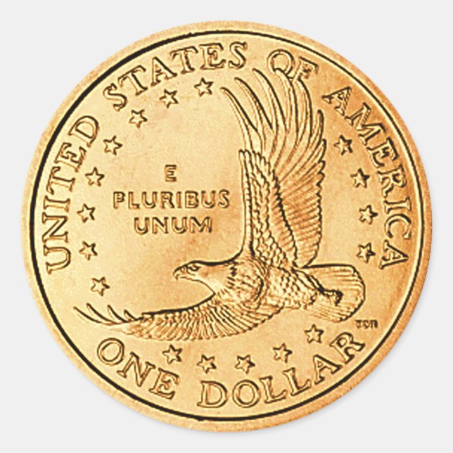 Sticker Rond Pièce d'un dollar É.-U. (Devant)