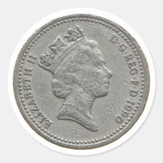 Sticker Rond Pièce d'une livre (Devant)