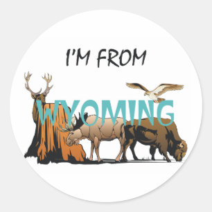 Sticker Rond PIÈCE EN T je suis le Wyoming