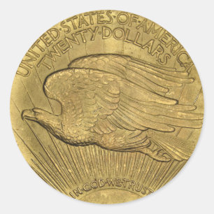 Sticker Rond Pièce Or Double Aigle 1933