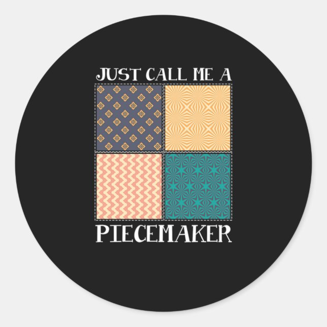 Sticker Rond Piecemaker Patchwork Quilting Crafting Hobby Cadea (Devant)