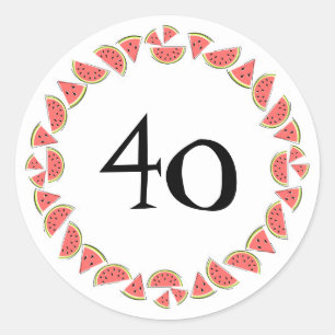 Sticker Rond Pièces de pastèque âge du cercle