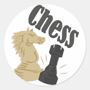 Sticker Rond Pièces d'échecs