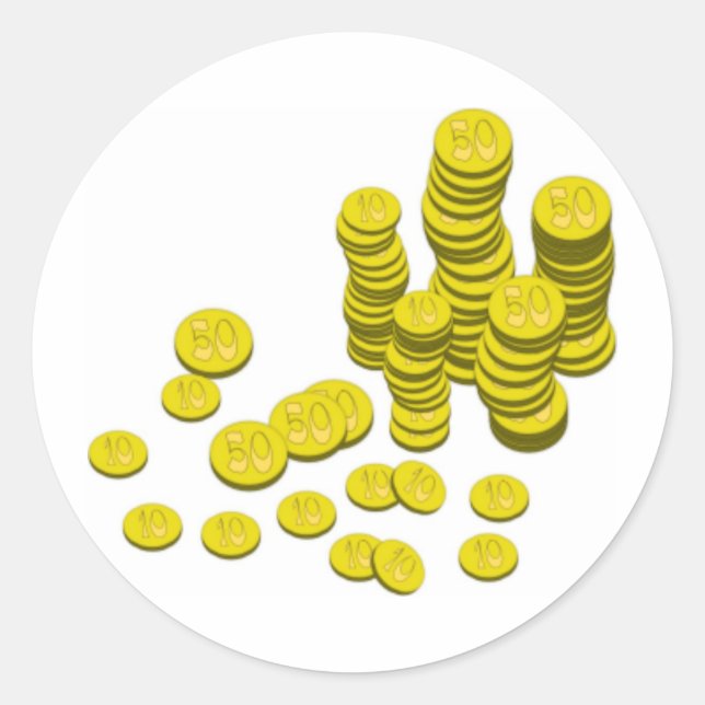 Sticker Rond Pièces d'or (Devant)