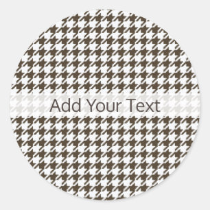 Sticker Rond Pied-de-poule Brown de combinaison par Shirley