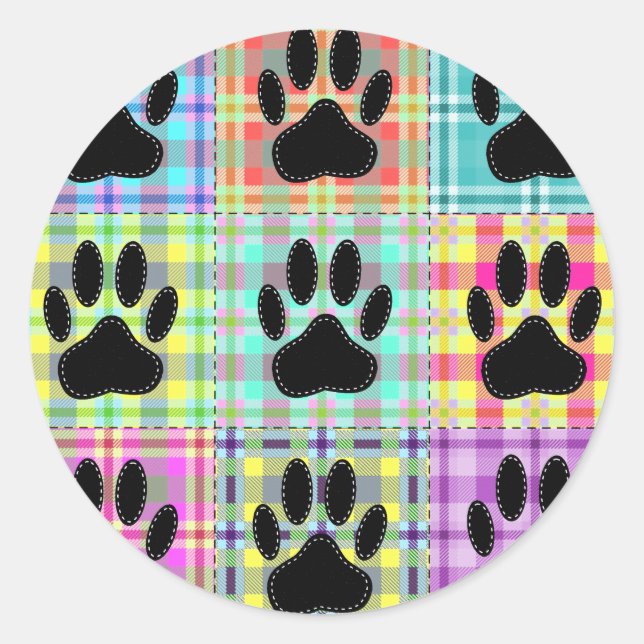 Sticker Rond Pied Motif de chien (Devant)