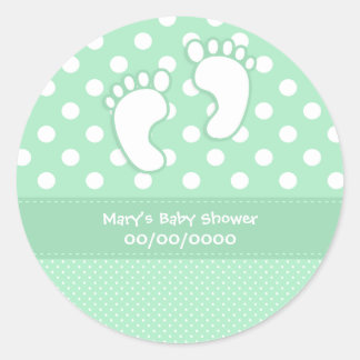 Sticker Rond Pieds bébé baby shower
