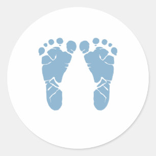 Sticker Rond Pieds bébé bleus