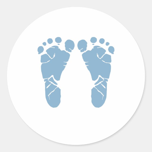 Sticker Rond Pieds bébé bleus (Devant)