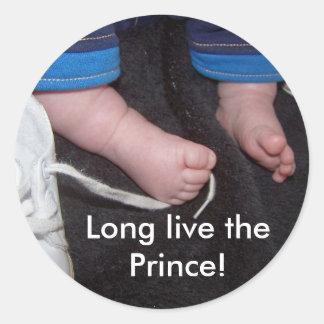 Sticker Rond Pieds bébé, Vive le Prince !