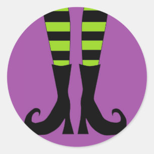 Sticker Rond Pieds de sorcière d'Halloween