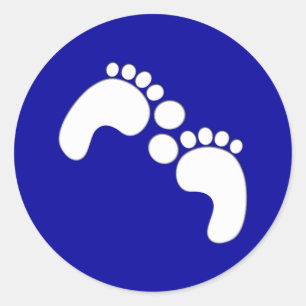Sticker Rond Pieds empreintes de pas feet footprints
