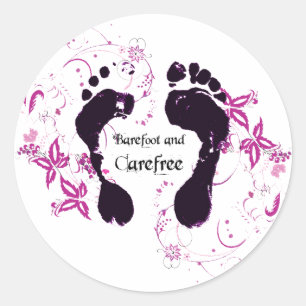 Sticker Rond pieds nus et insouciants