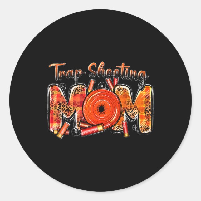 Sticker Rond Piège tirer sur maman Léopard Occidental Fête des  (Devant)