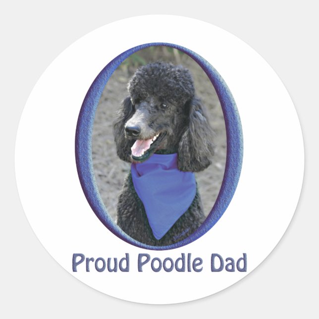Sticker Rond Pier papa de caniche (Devant)