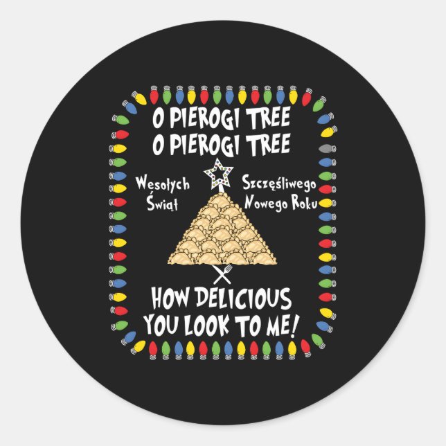 Sticker Rond Pierogi Cuisine Polonaise Pierogies (Devant)