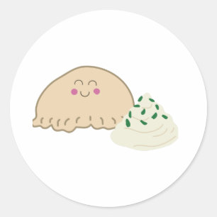 Sticker Rond Pierogi polonais