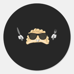 Sticker Rond Pierogi Time Pierogi avec lunettes de soleil Polog