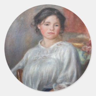 Sticker Rond Pierre-Auguste Renoir - Jeune Femme Assise