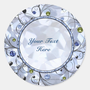 Sticker Rond Pierre Bleue