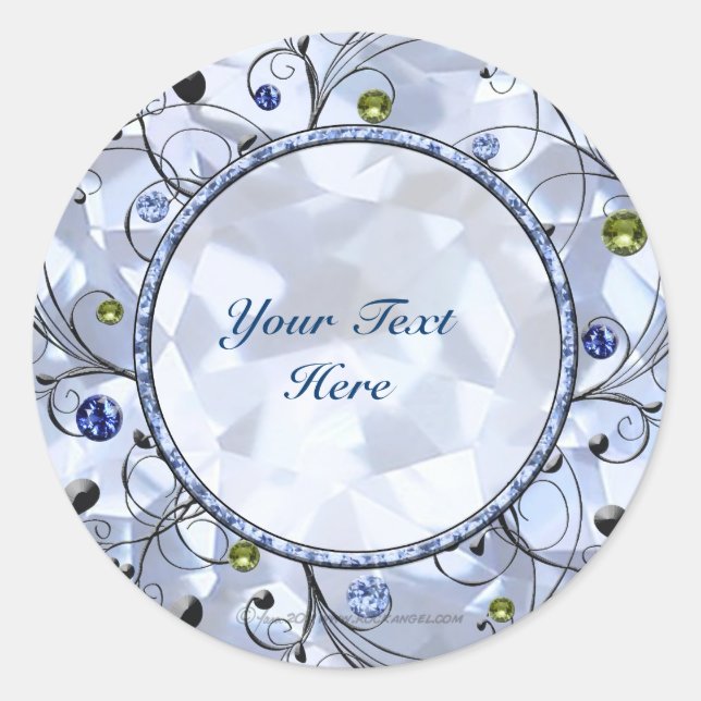 Sticker Rond Pierre Bleue (Devant)