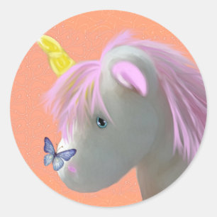 Sticker Rond Pierre de la lune la licorne