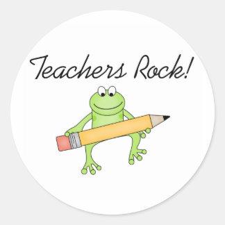 Sticker Rond Pierre des enseignants de grenouilles