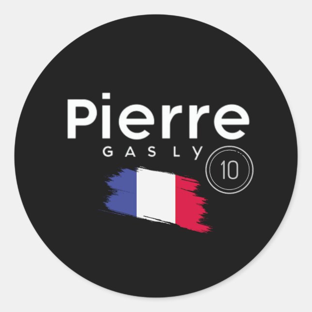 Sticker Rond Pierre Gasly, formule 1, pilote de course (Devant)