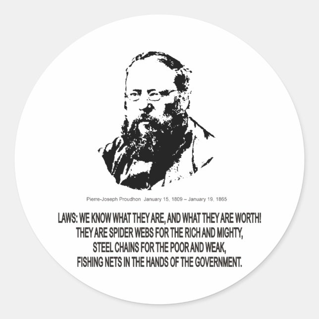 Sticker Rond Pierre-Joseph Proudhon (Devant)