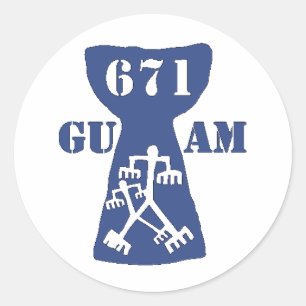 Sticker Rond Pierre latte de Guam