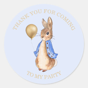 Sticker Rond Pierre le lapin pastel bleu arrière - plan