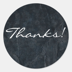 Sticker Rond Pierre noire Abstraite Grunge Texture Merci